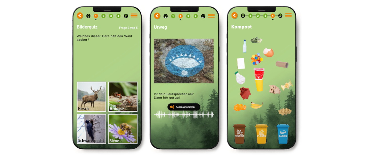 Drei Beispiele zur UEZ-App des Umwelterlbniszentrums Kaiserslautern